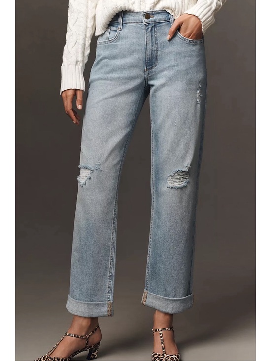 Pilcro and the Letterpress Denim - Pilcro Baggy Slim Boyfriend High-Rise Relaxed Jeans, size 30